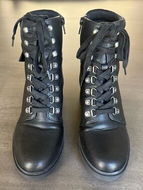 Mix No. 6 Black Lace-Up Women's Ankle Combat Boots Size 7.5